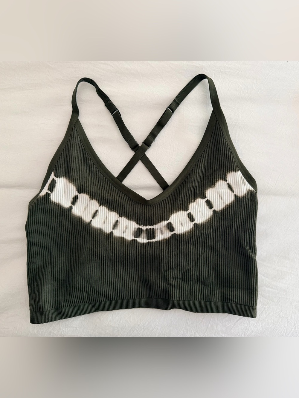 Aerie Seamless Strappy Olive Green Back Bra Top - XL